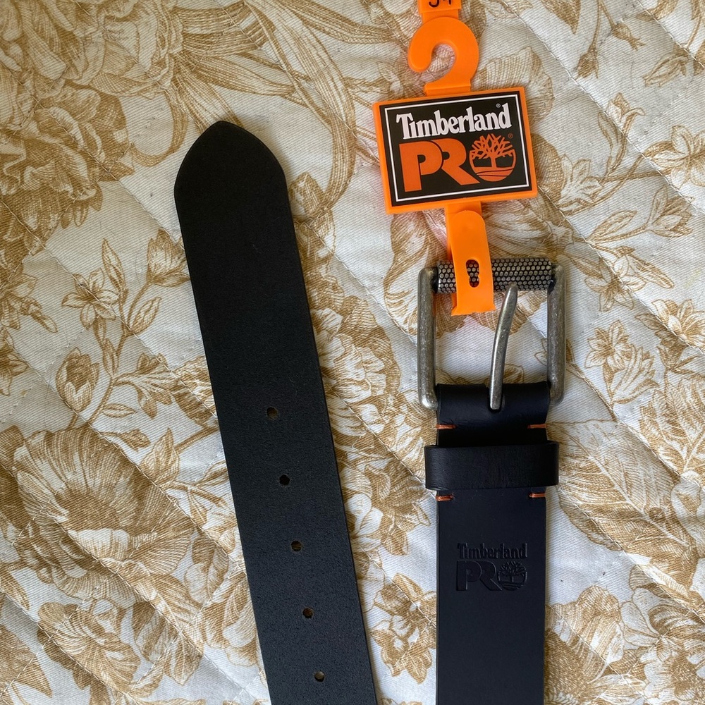 Black Leather Timberland Belt